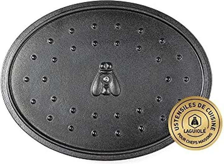 Image du produit Laguiole Cast iron stewpan enameled oval grey 31 x 23 cm 57 l (31 cm, Cocotte + faitout, Fonte)
