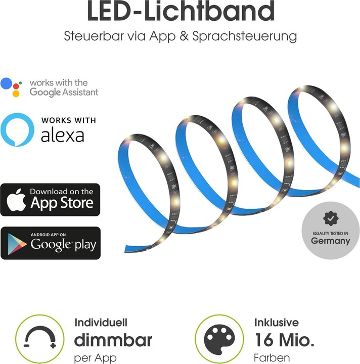 Actual product image Xlayer Light band Echo LED Strip 3m multicolor dimmable (Multicoloured, 50 cm, Indoor)