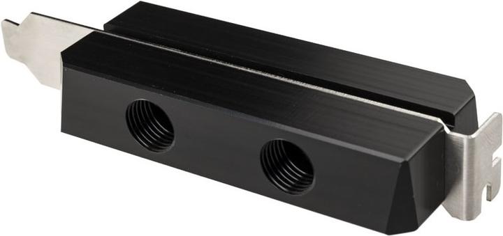 Actual product image Watercool PCI slot feed-through with 2x 2 G1/4 IG