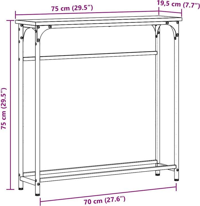 Produktbild vidaXL Beistelltisch (75 x 19.5 x 75 cm)