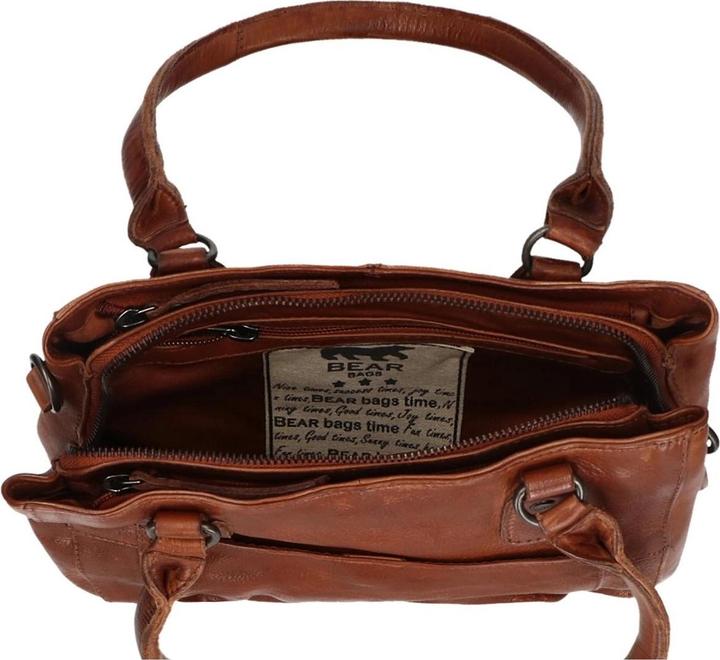 Actual product image Bear Rock Bear Design Rita Leather Shoulder Bag - Cognac