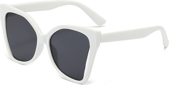 Actual product image Techsuit - Sunglasses (5335) - for Women with PC Frame and Lens, Butterfly Shape - White / Gray