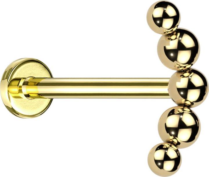 Produktbild Star Piercing Micro Labret Innengewinde vergoldet Bogen Kugeln (Titan, ohne Messing)