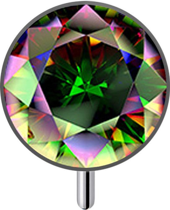 Immagine prodotto Star Piercing Emisfero nero Threadless con cristalli scuri multicolore (senza ottone, Titanio G23)