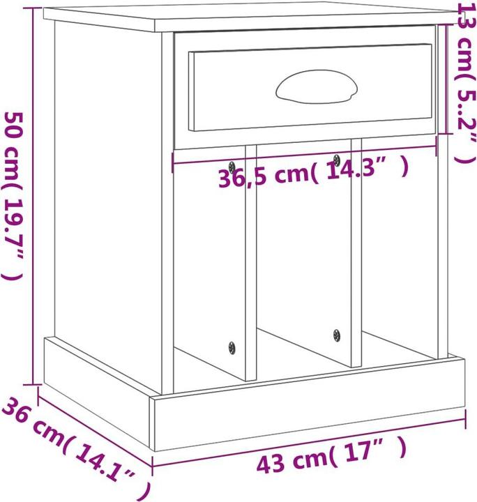 Immagine prodotto vidaXL Nachttisch (43 x 36 x 50 cm)