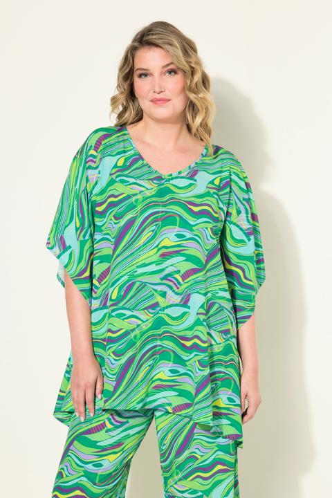 Produktbild Miamoda Kaftan, Boxy Fit, Chiffon, tropischer Druck, V-Ausschnitt (44, 46)