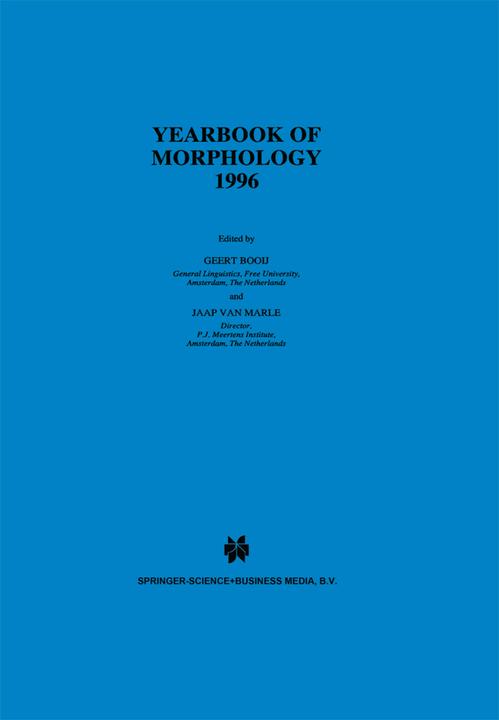 Yearbook of Morphology 1996 (Geert Booij, Jaap van Marle, 2010)