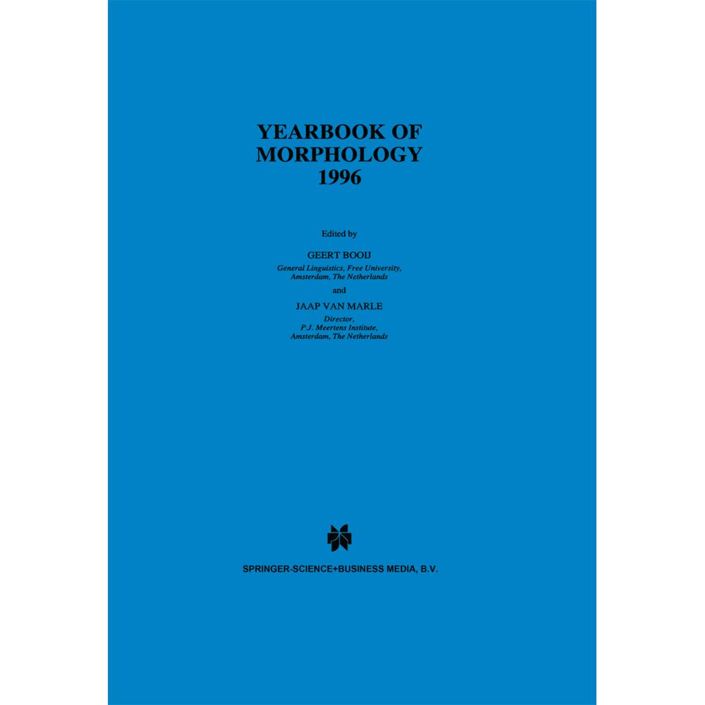 Yearbook of Morphology 1996, Fachbücher von Geert Booij, Jaap van Marle