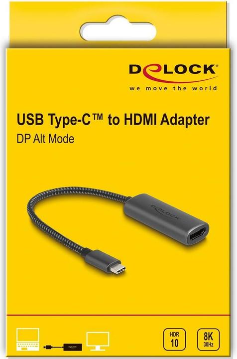 Produktbild Delock USB Type-C Adapter zu HDMI (DP Alt Mode) 8K mit HDR (HDMI, 20 cm)
