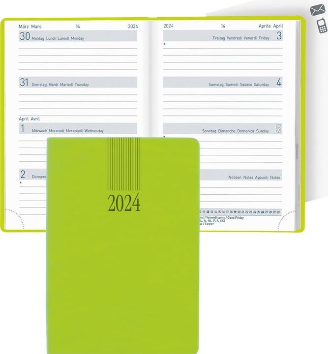 Produktbild Biella Taschenagenda Mittelformat (7.6 x 11 cm, Deutsch, Französisch, Italienisch, Englisch)