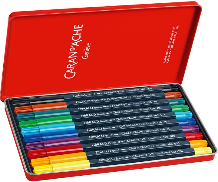 Produktbild Caran d'Ache Fibralo Brush Metallschachtel (Mehrfarbig, 10 x)