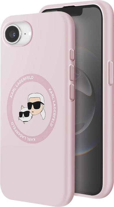 Produktbild Karl Lagerfeld Back panel cover - Liquid Silicone K&CH Heads MagSafe Case for iPhone SE4 Pink (Apple iPhone 16e)
