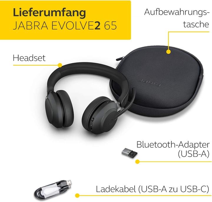 Actual product image Jabra Evolve2 65 UC (Wireless, USB-A)