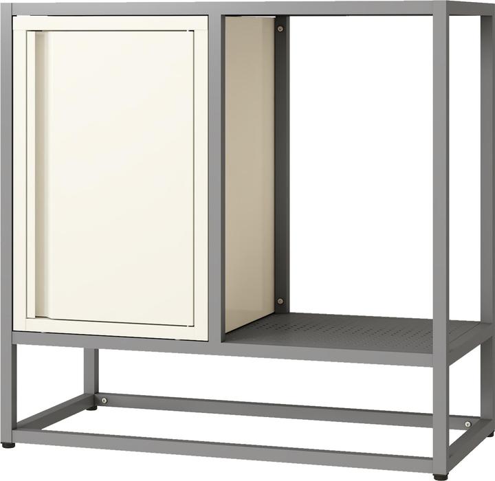 Image du produit En.Casa Sideboard Burlöv Stahl 70x72x35 cm Grau/Weiss (72 x 35 x 70 cm)