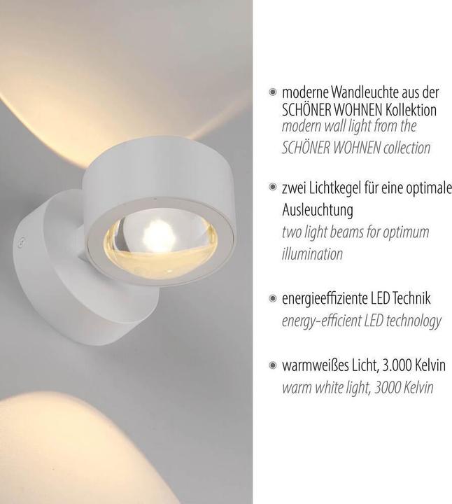 Produktbild Just Light LED Wandlampe SCHÖNER WOHNEN-Kollektion CHIA Wandlampe Up & Down Lichteffekt (440 lm)