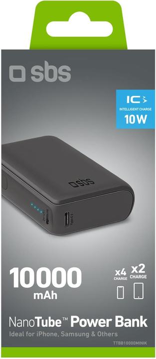 Immagine prodotto SBS Powerbank 10.000mAh 2x USB-C/1x USB 10W nero (10000 mAh, 10 W, 37 Wh)