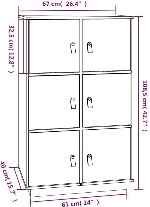 Produktbild vidaXL Matthew (67 x 40 x 108.5 cm)