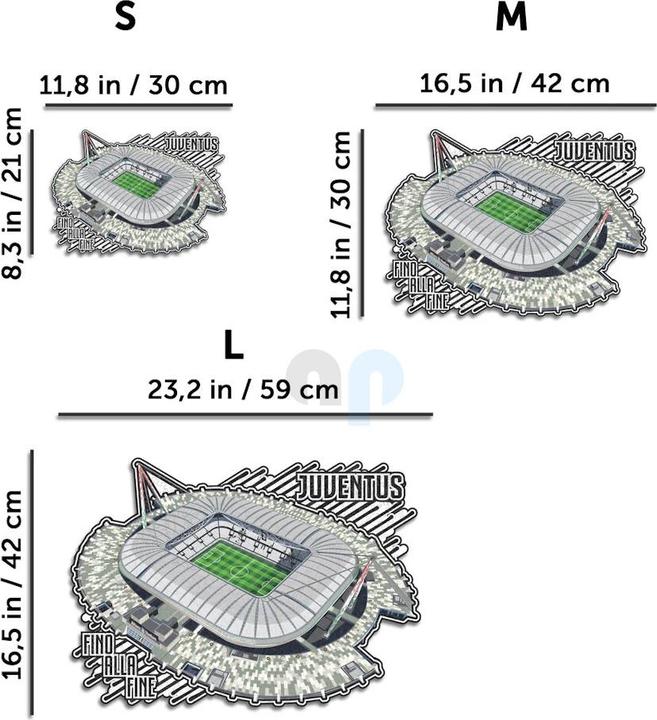 Actual product image Iconic Juventus FC - Allianz Stadium - Wooden Puzzle Size S (150 pieces) (150 pieces)
