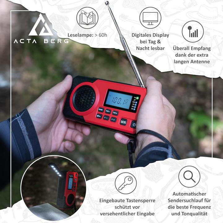 Produktbild Acta Berg Notfall-Kurbelradio (AM, FM)