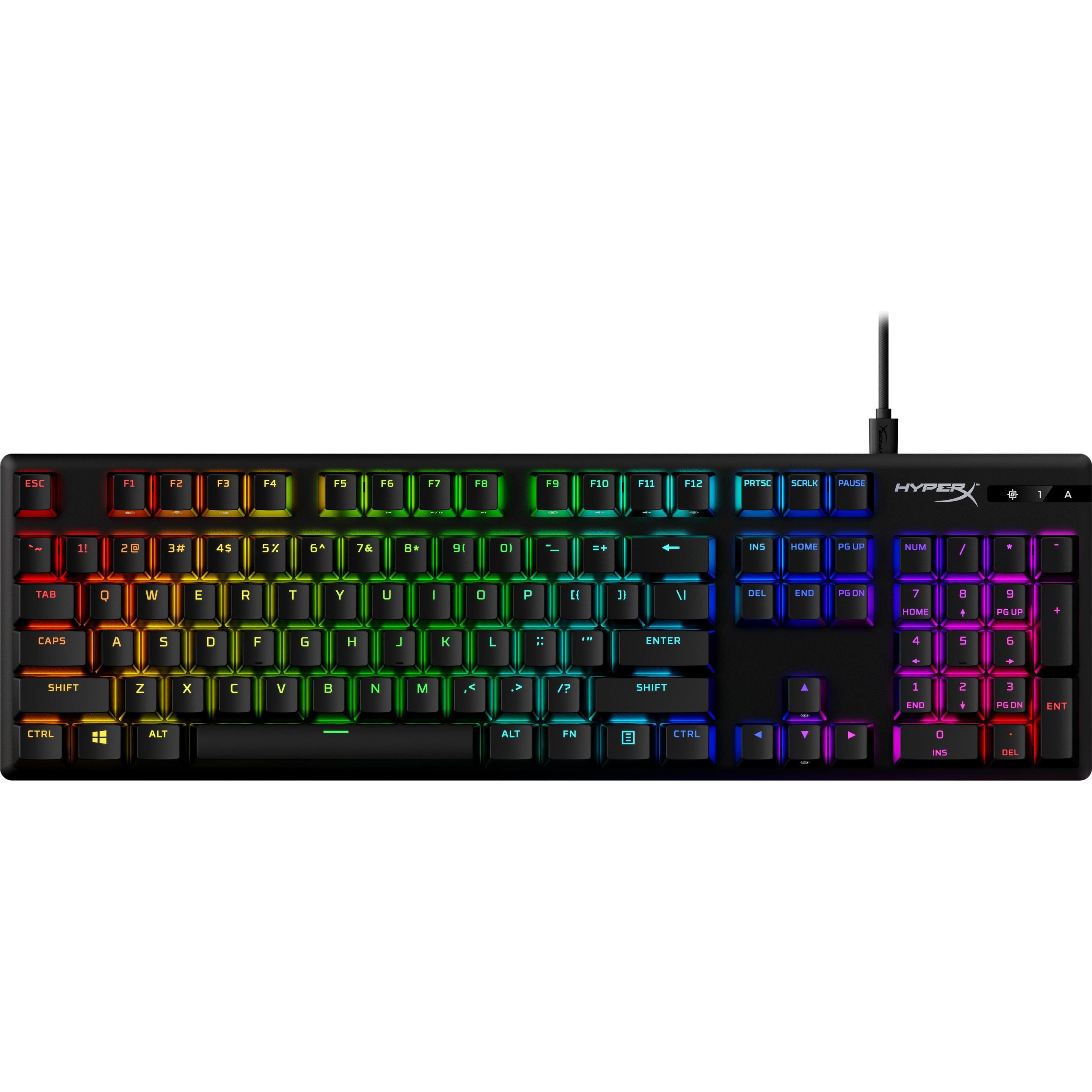 HP Alloy Origins PBT HX Aqua - Mechanical Gaming Keyboard (US, Kabelgebunden), Tastatur, Schwarz