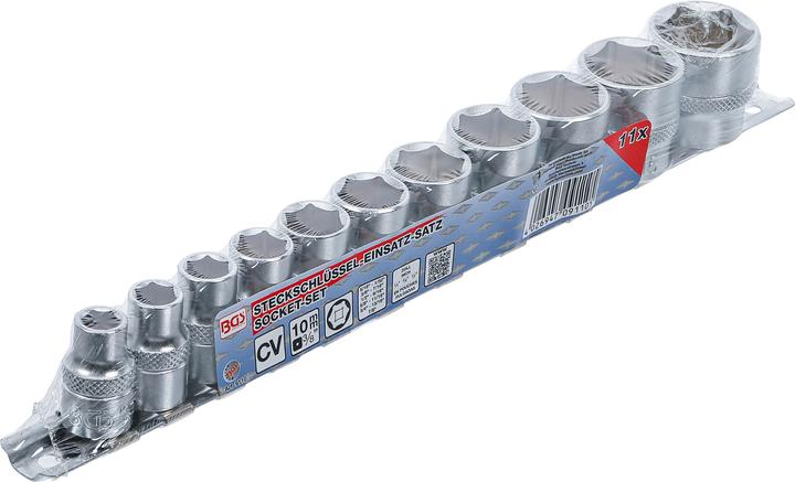 Produktbild BGS Steckschlüssel-Einsatz-Satz, Sechskant 10 mm (3/8") SW 5/16" - 7/8" 11-tlg. (3/8")