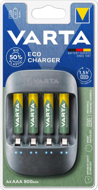 Produktbild Varta Eco Charger (1 Stk., AAA, 800 mAh, Ladegerät inkl. Akku)