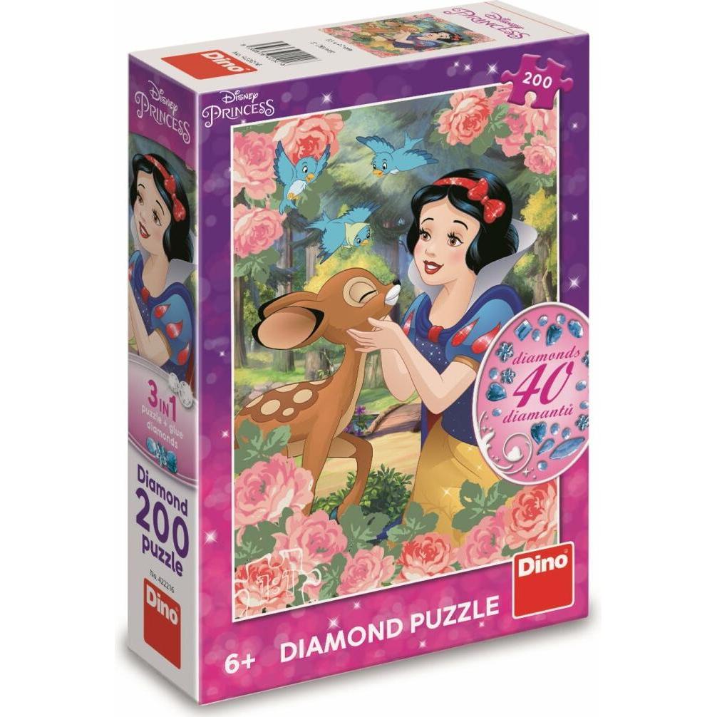 Dino Puzzle mit Edelsteinen Schneewittchen und die Rehe 200 Teile (200 Teile)