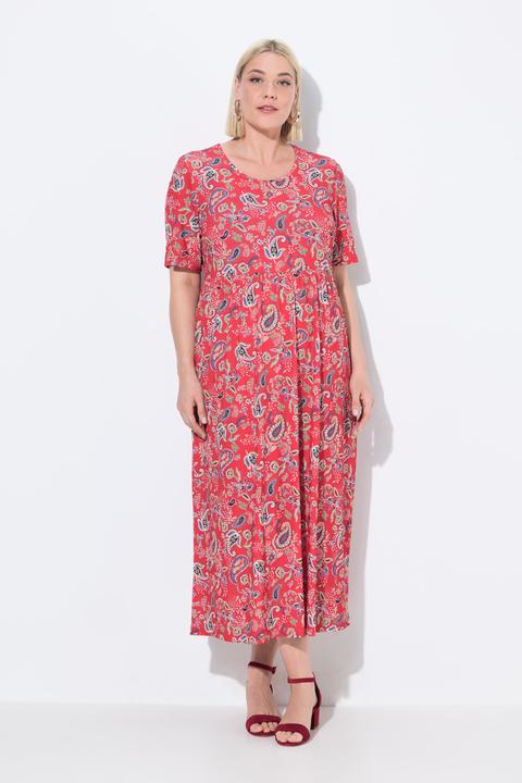 Actual product image Ulla Popken Matte Jersey Paisley A-Line Pocket Dress (62)