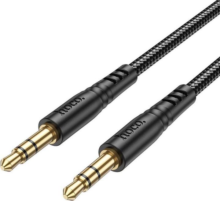 Produktbild Hoco Cable kabel AUX Jack 3,5 mm (male) to Jack 3,5 mm (male) UPA24 1 m black (1 m, AUX Kabel)