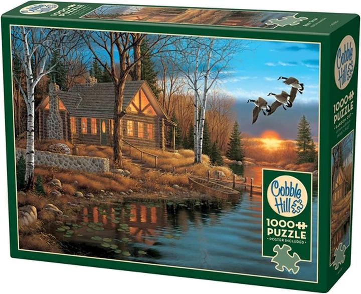 Actual product image Cobble Hill Log cabin by the lake 1000 parts (1000 pieces)