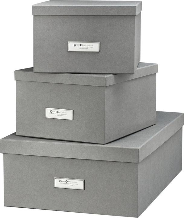 Actual product image Bigso INGE Storage Box Set 3 pcs. Grey (31 cm, 3x)