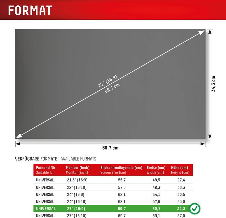 Produktbild Displex Privacy Safe, Desktop Monitor Blickschutzfilter (27.44", 16 : 9)