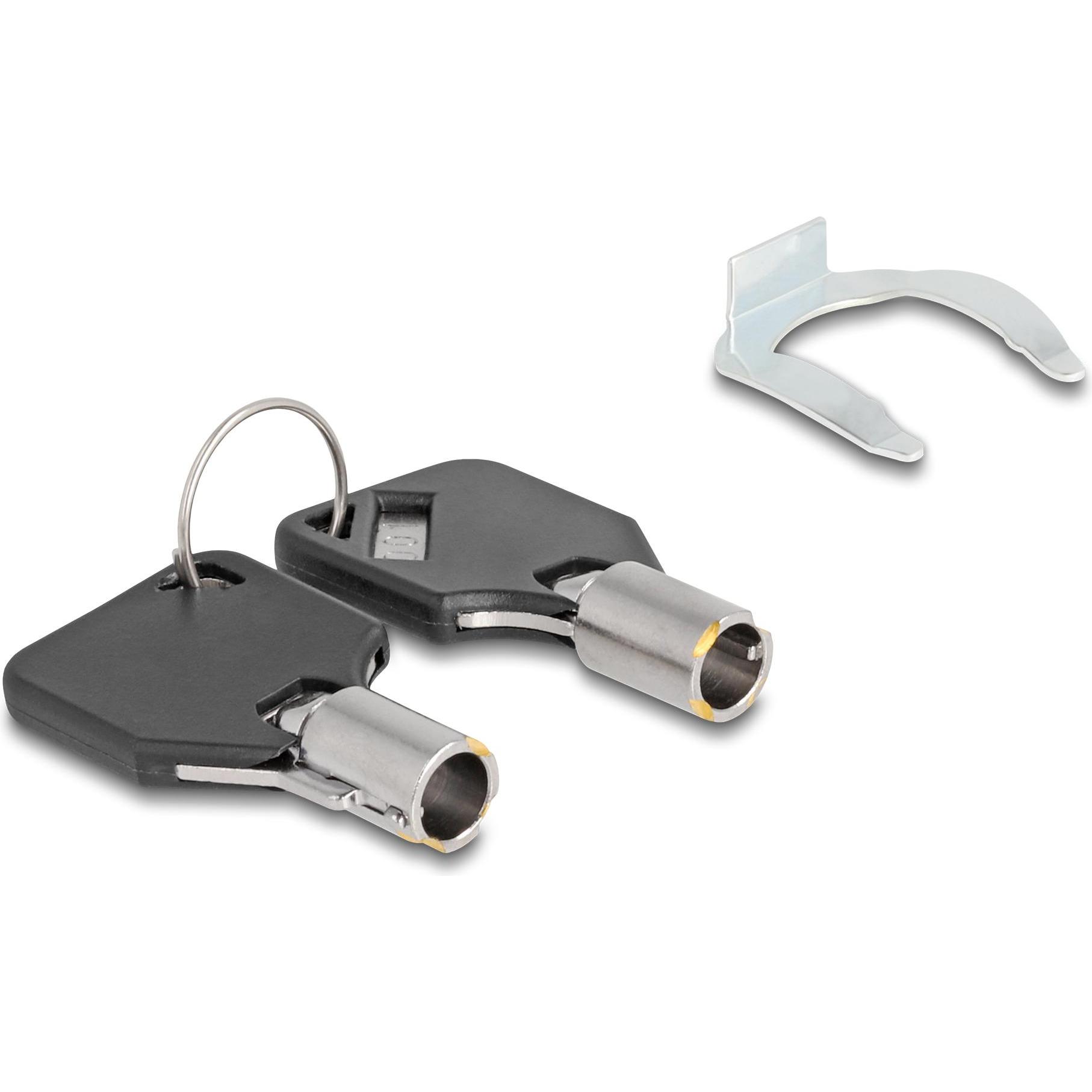 Navilock Zylinderhebelschloss für Geräteschränke mit Schlüss, Serverschrank Zubehör, Silber