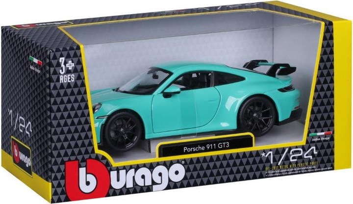 Actual product image Bburago Porsche 911 GT3 (1 piece - green or orange)