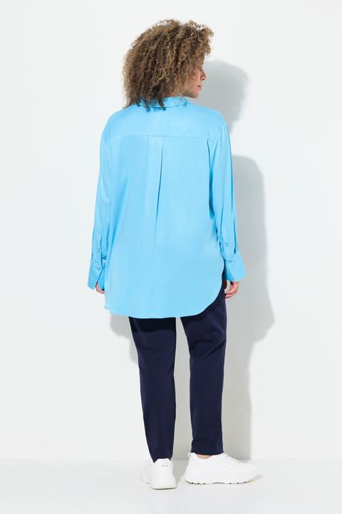 Produktbild Ulla Popken Tunikabluse, Satin, Zierfalte, Hemdkragen, Langarm (42, 44)