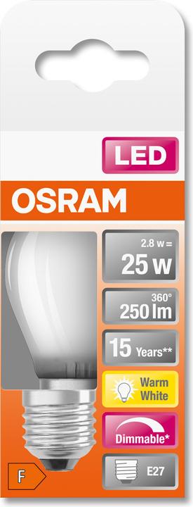 Image du produit Osram Led Retrofit Classic P (E27, 2.80 W, 250 lm, 1 x, F)