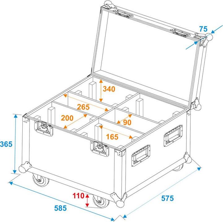 Produktbild Roadinger Flightcase 4x TMH-S90 (Zubehör)