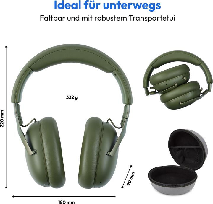 Actual product image Medion LIFE HX1-Pure Over Ear-Kopfhörer grün (NC, 100 h, Cable, Wireless)