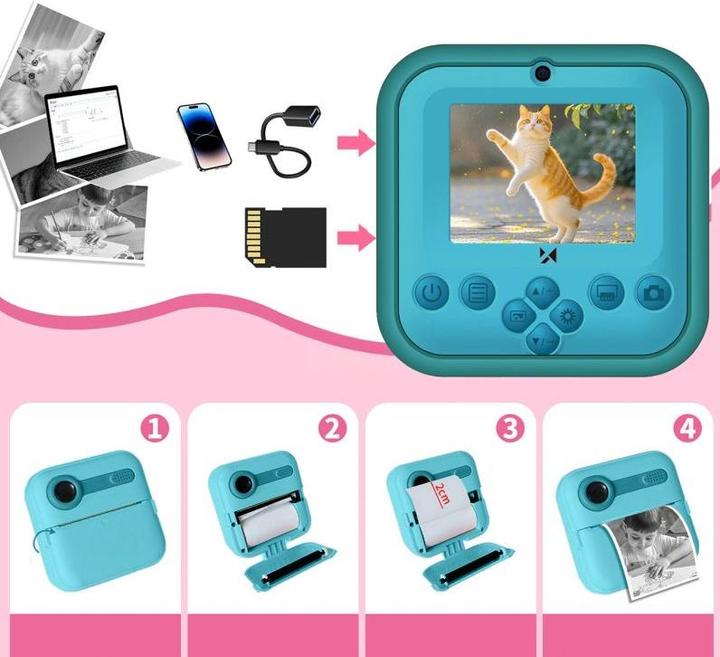 Produktbild Wozinsky WDT-04 Thermodrucker-Kamera für Kinder – grün