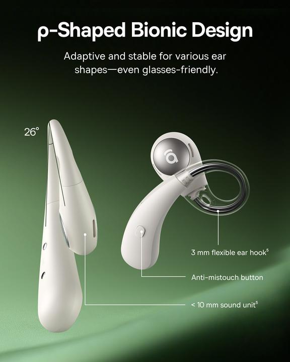 Image du produit Baseus Eli Sport 2 Open-Ear TWS Starlight Off-White (45 h, Sans fil)