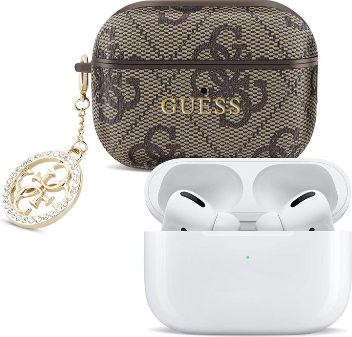 Actual product image Guess Airpods Pro 2 4G Script Cover with glittering, rhinestone-embellished charm (Headphone sleeve)