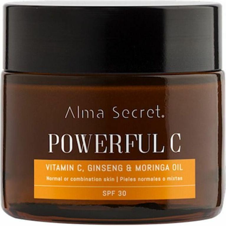 Alma Secret, Gezichtscrème, POWERFUL C antiedad iluminadora moringa SPF30 50 ml (50 ml, Dagcrème, SPF 30)