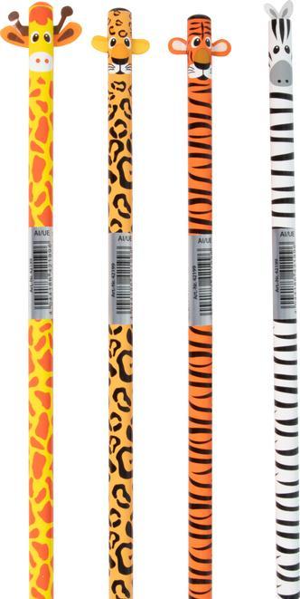 Magni STYLEX Bleistift HB Dschungeltiere 4fach sortiert (HB, 1x)