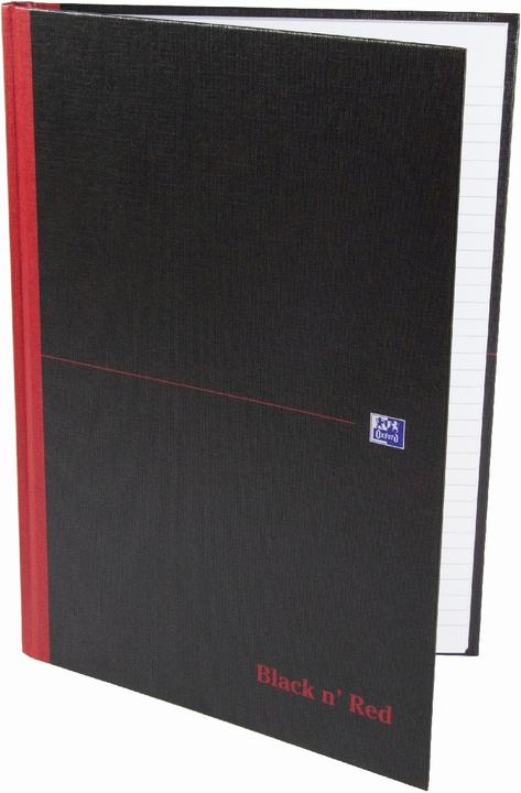 Image du produit Oxford Carnet de notes à reliure noire et rouge (A4, À rayures, Couverture rigide)