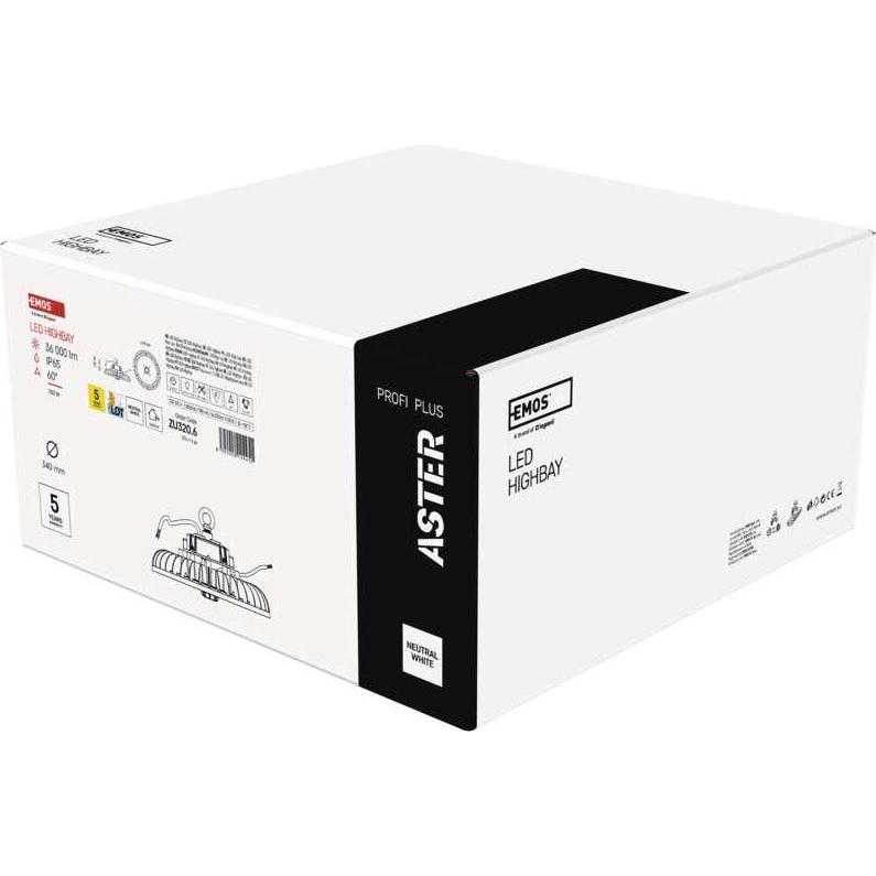Thumbnail - Emos, Wandleuchte + Deckenleuchte, LED Hallenstrahler HIGHBAY ASTER 60° 200W (36000 lm)