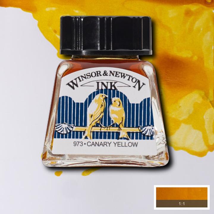 Produktbild Winsor & Newton Drawing Ink 14ml Canary Yellow 123 (1 Stück, Gelb)