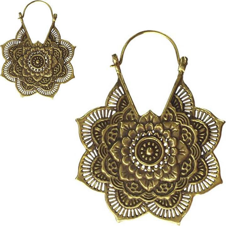 Produktbild Star Piercing Ohrring vergoldet Blume offen (Messing)