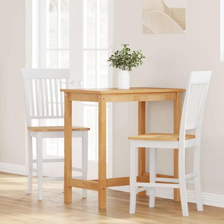 Image du produit VidaXL Tabouret de bar 2 pcs. Blanc Bois massif Hévéa