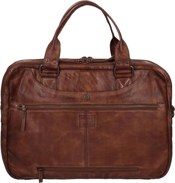 Produktbild Bear Rock Design Leandro Leren Laptoptas - 15 inch - Bruin (15")