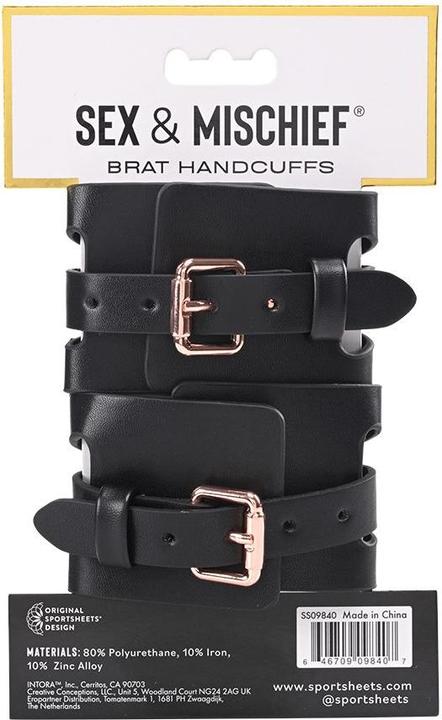 Produktbild Sportsheets Sex And Mischief Brat Handcuffs Black 28 cm